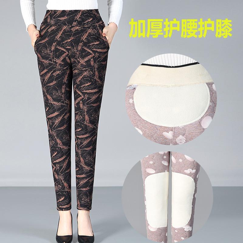 Thickened Cotton Pants Female Mother Pants Winter Outer Wear Leggings Medium and Old Women's Pants Warm Four Protection Slim Body Pants