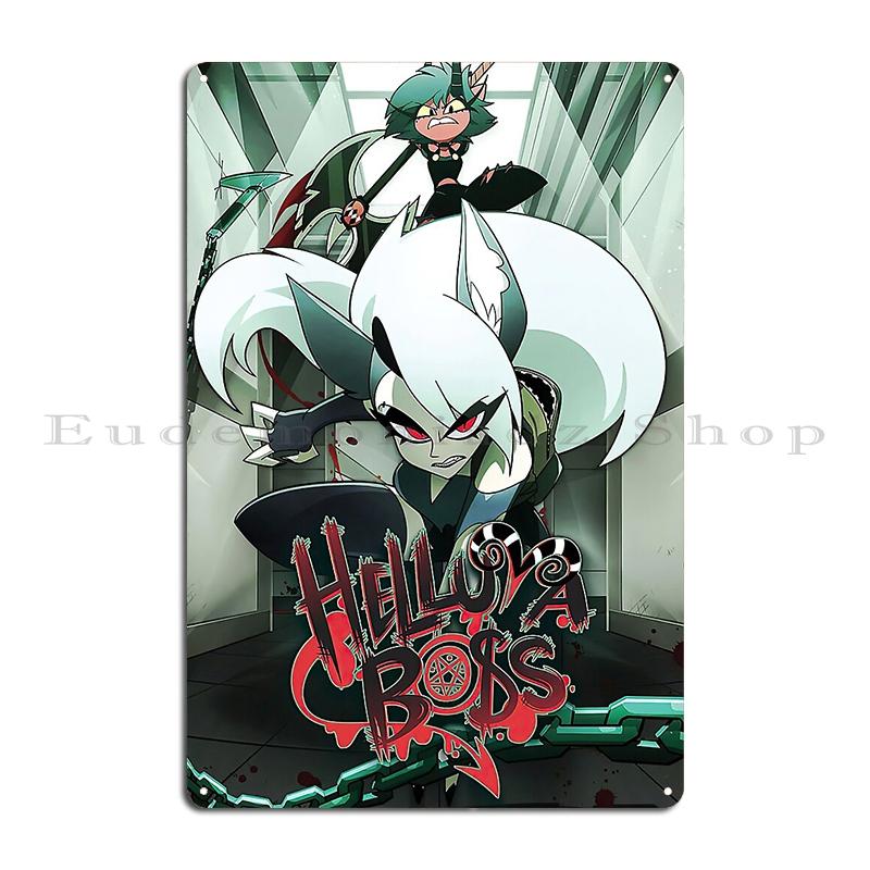 Helluva Bosses Metal Plaque Poster Wall Plaque Garage Club Cinema Kitchen Customize Helluva Boss Tin Sign Poster