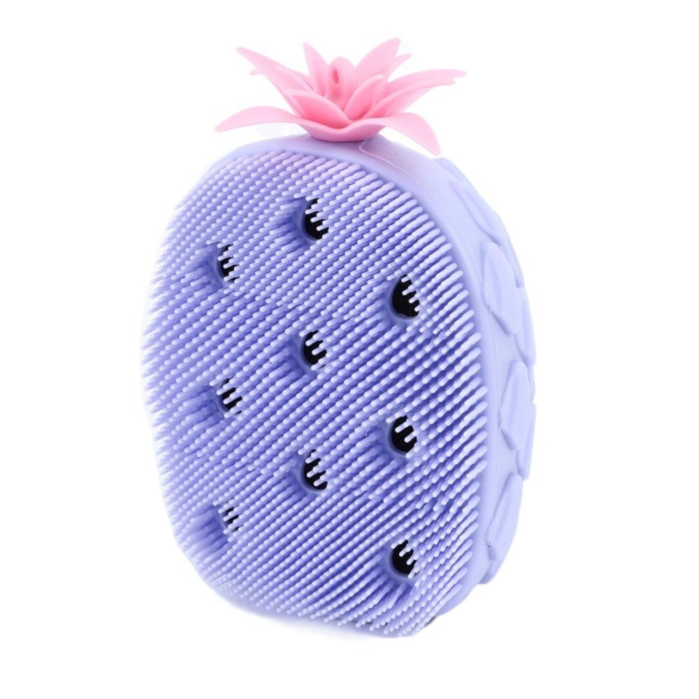Candy Color Fruit Shape Shower Brush Soft Hair Exfoliation Silicone Shampoo Brush Non-Slip Bath Supplies Shower Massage Brushes