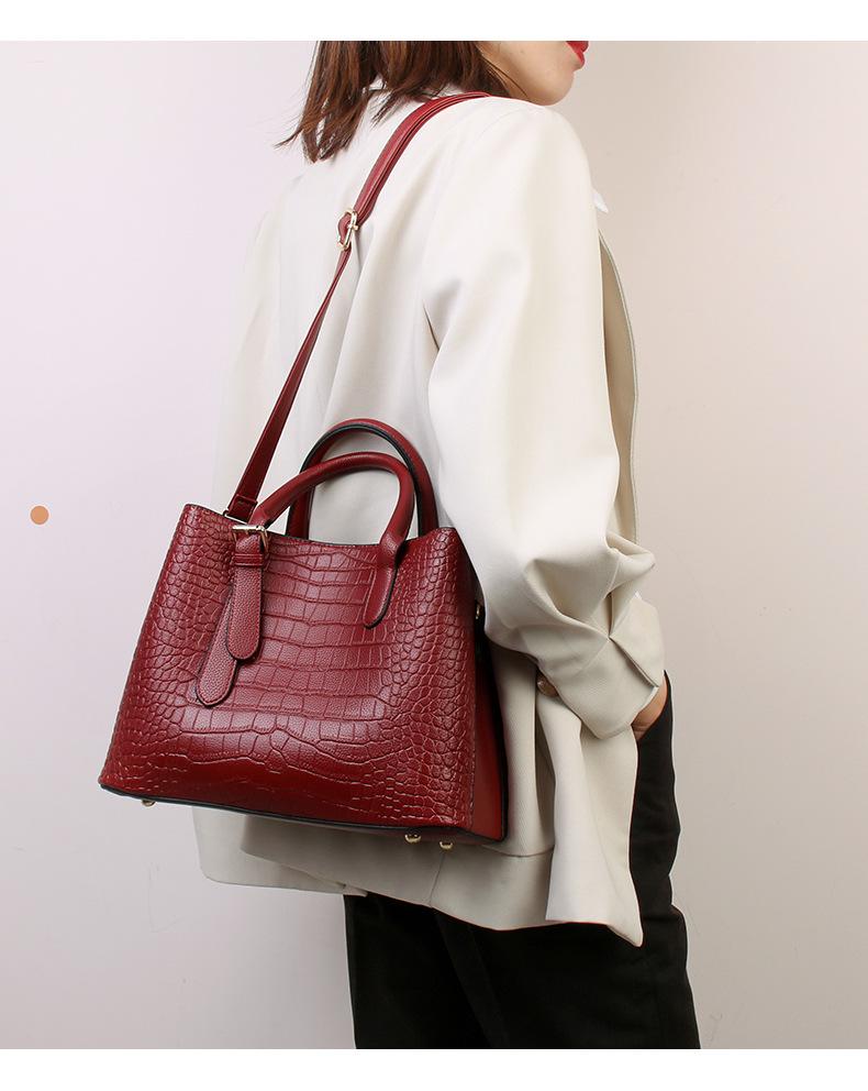 Crocodile Pattern Women's Handbag - 2025 New Large Capacity Tote for Commute & More