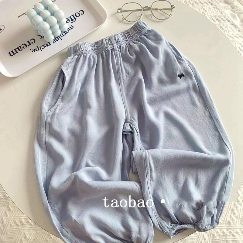 Kids Summer Mosquito-Repellent Loose Plaid Harem Pants for Boys and Girls 90