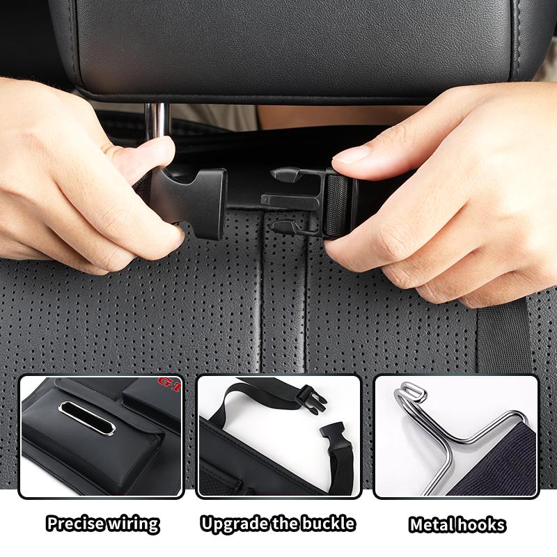 YNEPB1 Car Backseat Organizer Storage Bag Cup Holder Anti Kick Mat For Volkswagen VW GTI Passat Golf Tiguan Polo Scirocco Jetta
