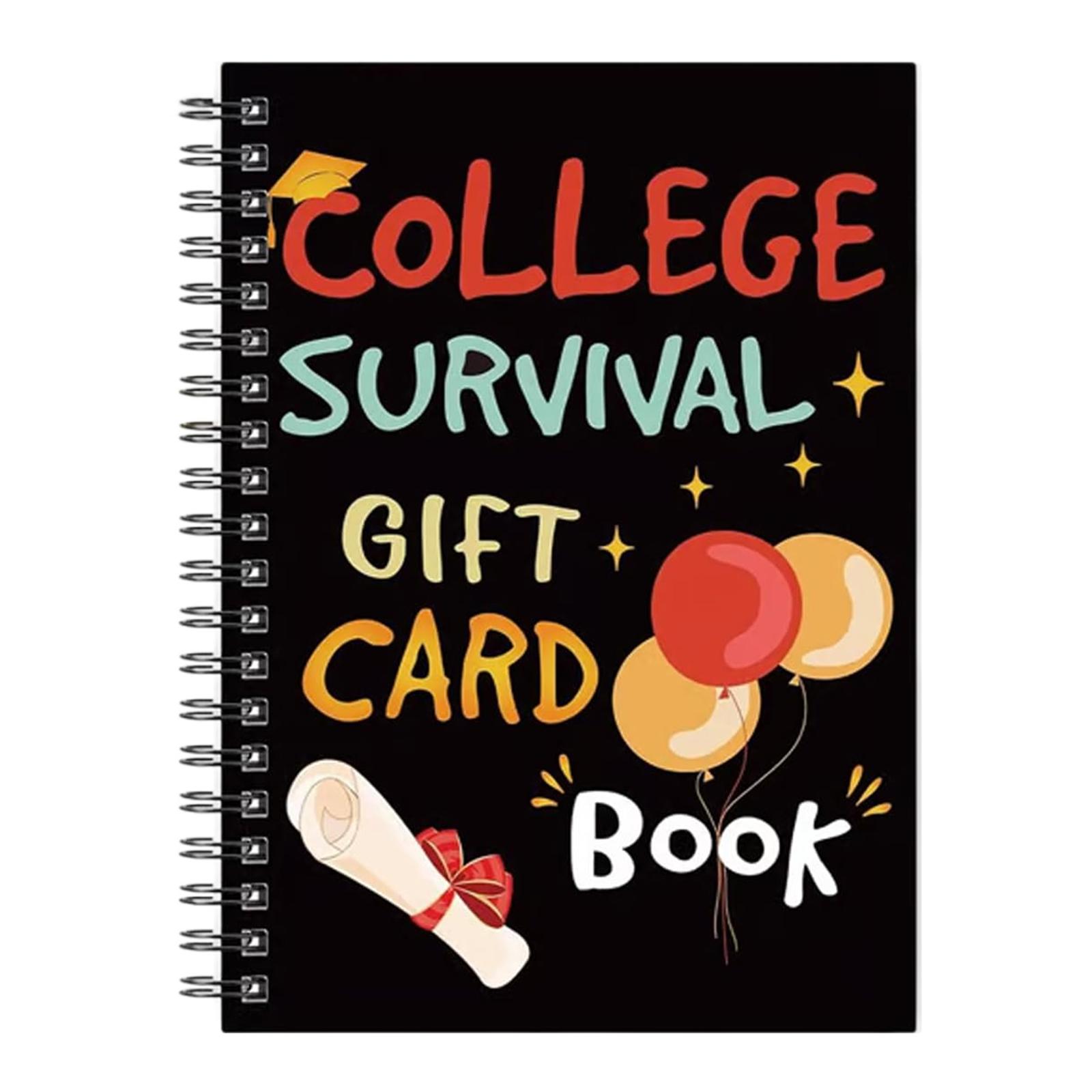 

2026 College Survival Gift Card Book University Birthday Care Package Cash Holder Booklet Organizer Graduation Gift Card Book
