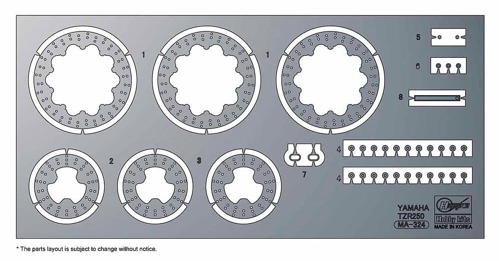 Hasegawa Yamaha TZR250 Etched Plastic Model Parts 21733 1/12 (1KT)