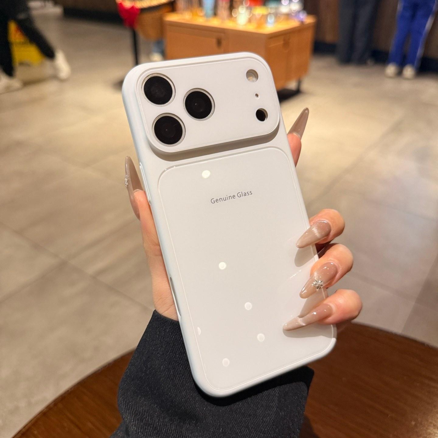 

Genuine Tempered Glass Glossy Hard Case for iPhone 17 Air 16 15 14 Plus 13 12 11 Pro Max Macaron Candy Color Shockproof Cover For iPhone 11 ProMax