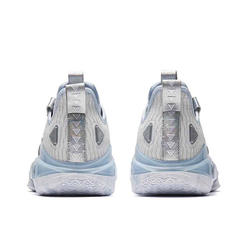 Anta Men's Shock Wave 5 Pro Basketball Shoes White Ice Blue Silver 112531133S-5