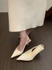 Black pointed high heels women's spring 2025 new French temperament elegant bag head thin heel empty sandals single shoes