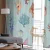 Coral Kelp Shell Conch Tulle Window Curtains for Bedroom Luxury Home Decor Drapes In Living Room Chiffon Panels
