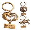 Sisterhood Horse Keychain Metal Horse Theme Key Ring Backpack Schoolbag Hanging Decoration Bag Charm Purse Pendant Women Friends Besties Gifts