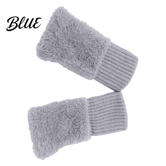 Flexible Half Finger Typing Gloves 1 Pair Fingerless Gloves Winter Warm Mittens Polyester Thermal for Women Soft Fuzzy Fleece Driving Writing