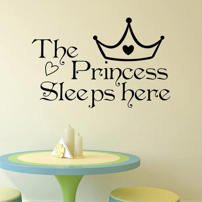 Princess Sleeps Here - Wall Say Quote Word Lettering Art Vinyl Sticker Decal Home Decor Words