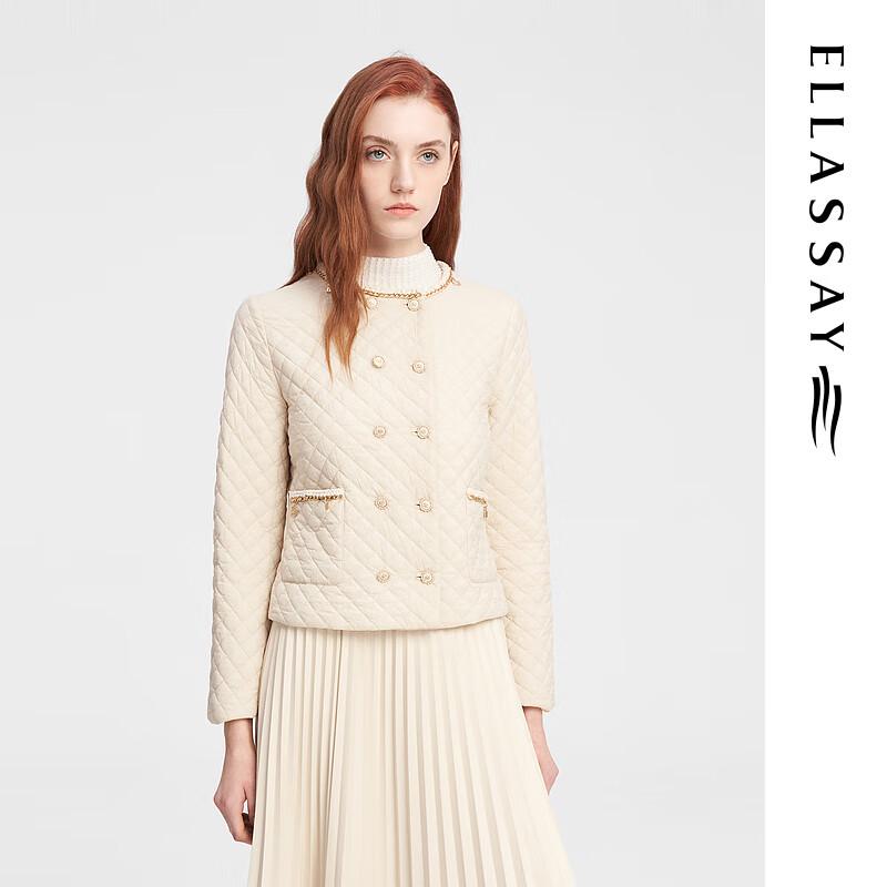 ELLASSAY Women's 2023 Autumn Round Neck Padded Jacket