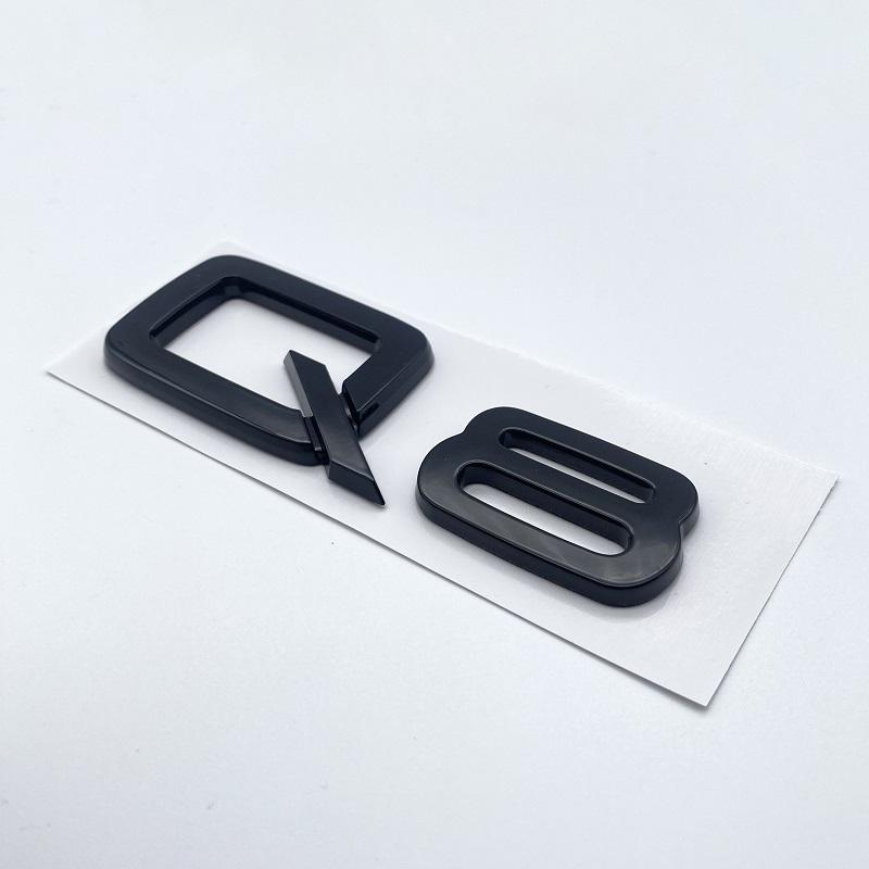 2026 3D ABS Numbers Letters Q2 Q3 Q4 Q5 Q6 Q7 Q8 Emblem for Audi Q series Car Fender Trunk Rear Logo Sticker Black Silver