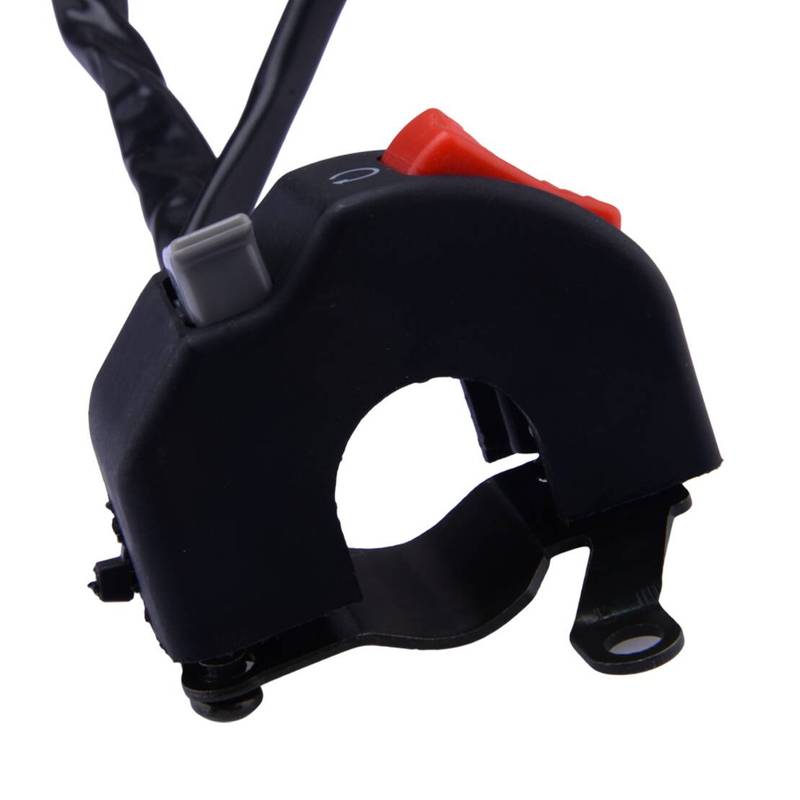 12V 7/8" 22mm Handlebar Motorcycle Headlight Fog Light Horn ON OFF Start Kill Switch 6 Wire Black