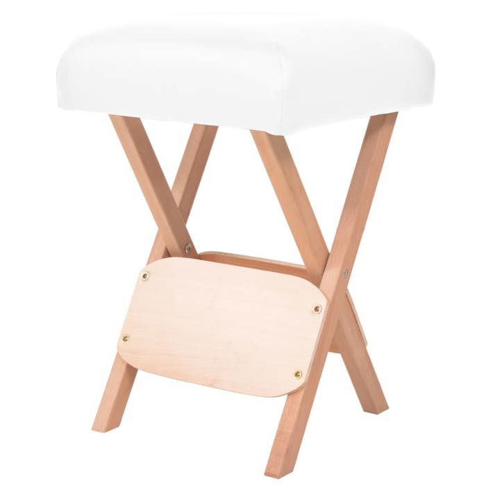 VidaXL Tabouret de massage pliant avec siège 12 cm d'épaisseur Blanc 110148