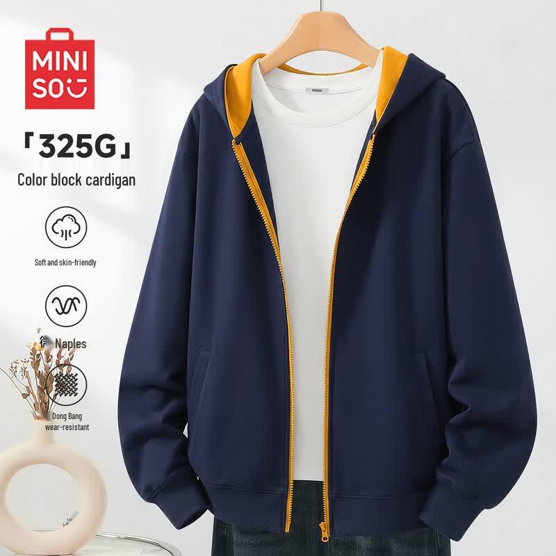 MINISO Men's Heavyweight Hooded Zipper Sweatshirt