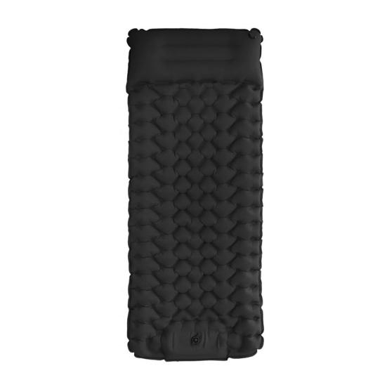 Ультралегкий надувной коврик для сна со встроенным ножным насосом, водонепроницаемый, самонадувающийся, шезлонг, портативный, для путешествий, кемпинга, походов, надувной чёрный