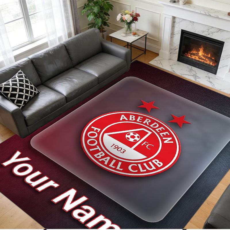 Crystal Velvet Rug Custom Name Text, Soft Non Slip Floor Mat Home DecorAberdeen FC