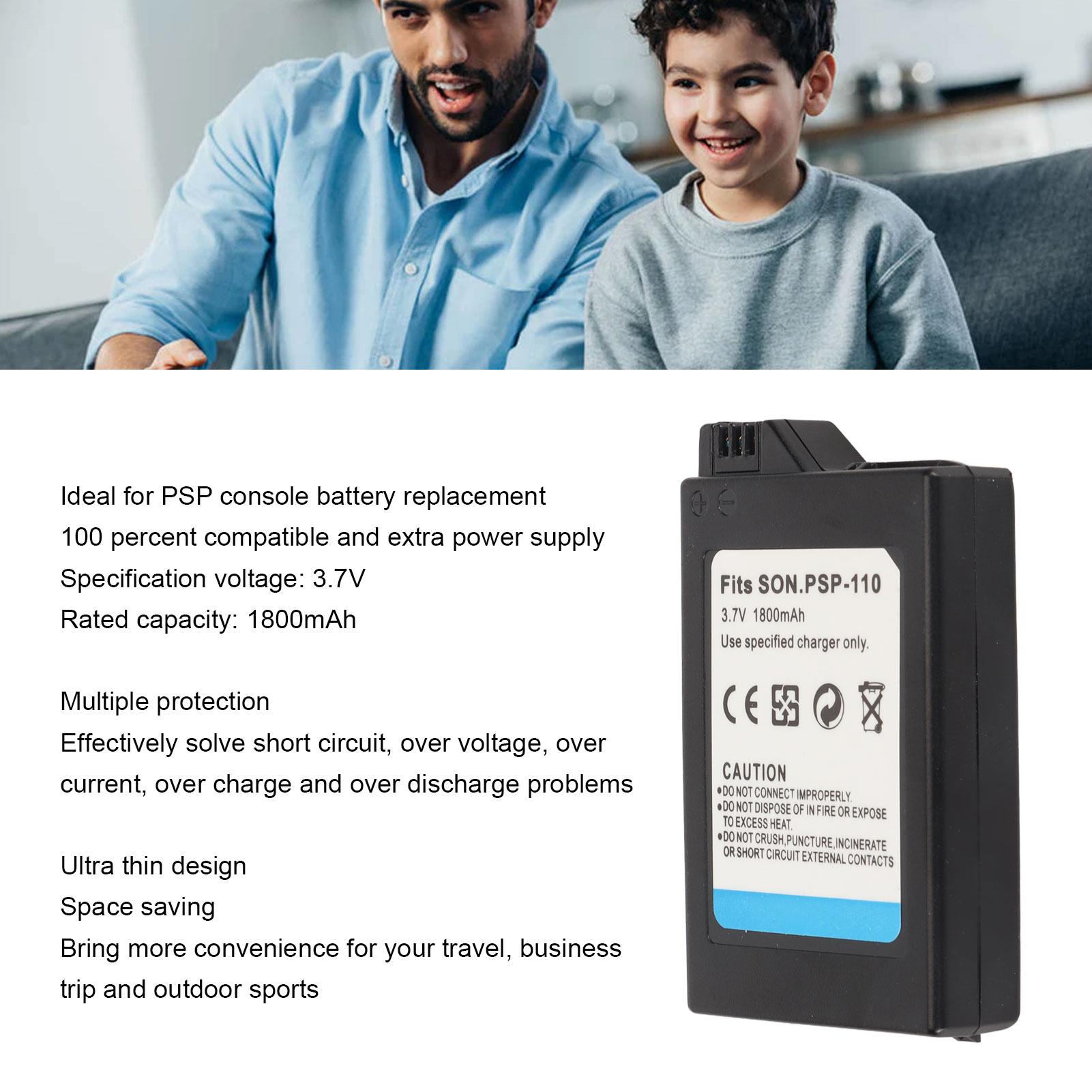 

для игровой консоли PSP 110 сменный аккумулятор литий-ионный аккумулятор емкостью 1800 мАч, совместимый с PSP1000 для
