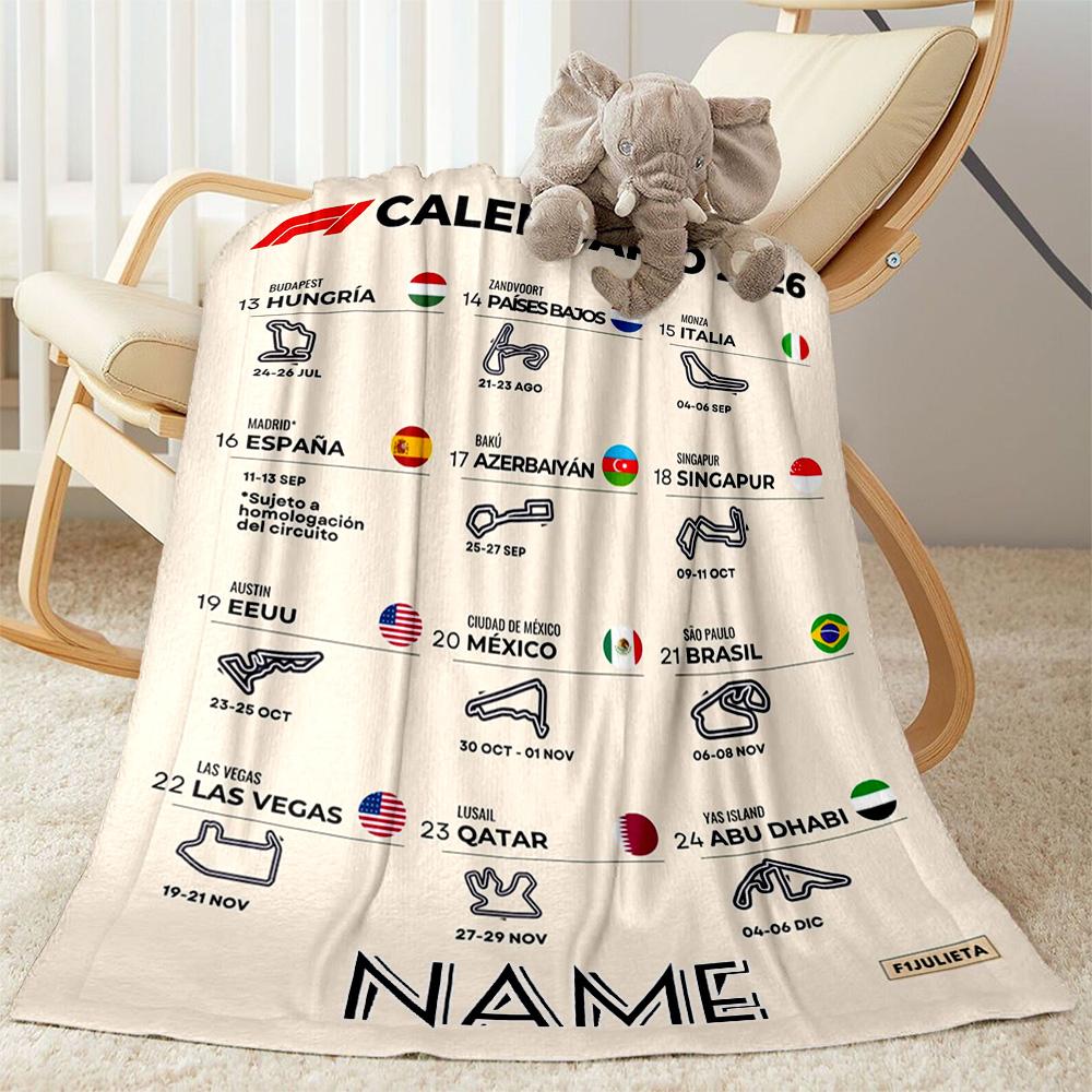 Formula Calendar Personalized Name Blanket Gift Personalized Blanket Soft & Cozy Suitable for Bedding Living Room Nap Chair All-Season Use