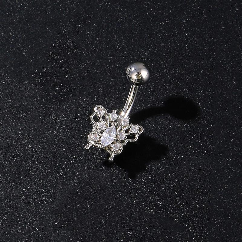 Prsteny do pupíku s motýlkovou mašlí Nerezová ocel Zirkon Piercing do pupíku pro ženy Dívky Sexy šperky na tělo Dárky