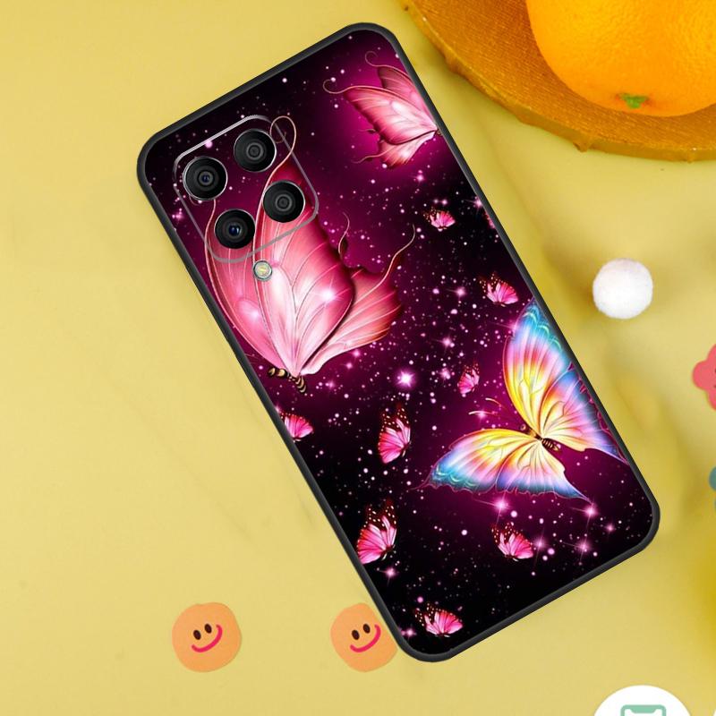 Black Beautiful Butterfly Case For Samsung Galaxy M31 M32 M12 M52 M21 M15 M55 M56 M36 M16 M06 M13 M33 M53 M14 M34 M54
