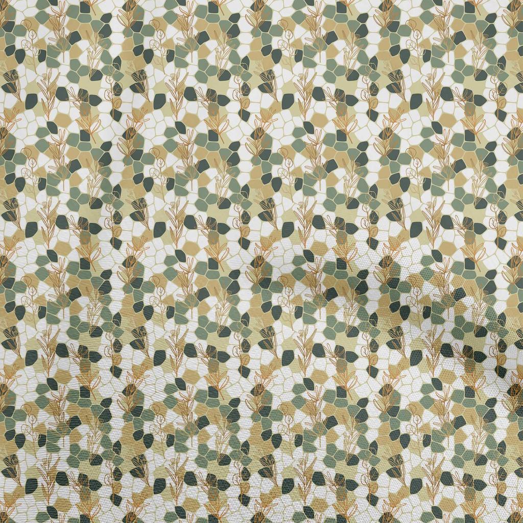 oneOone Georgette Viscose Gray Fabric Leaves Sewing Material Print Fabric By The Yard 42 Inch