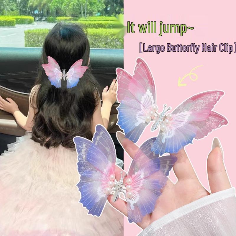 Urocze spinki do włosów z motylkami w stylu Mori dla dziewczynek