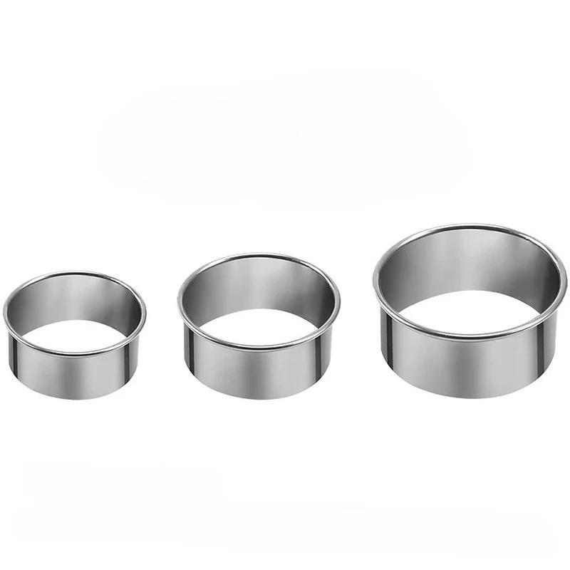 3Pcs Mould DIY Cake Pastry Baking Cutting Maker Tools Round Biscuit Mold Stainless Steel Dumpling Skin Cutting  Kitchen Gadgets