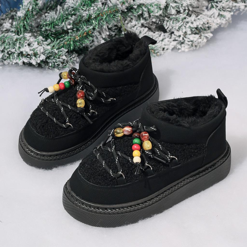 Large Size Thick-soled Snow Boots for Women, New Velvet Thickened Bread Boots for Autumn and Winter 2025, Cotton Shoes for Women