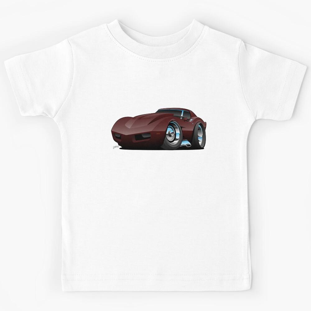Classic Seventies American Sports Car Cartoon Kids T-Shirt 130