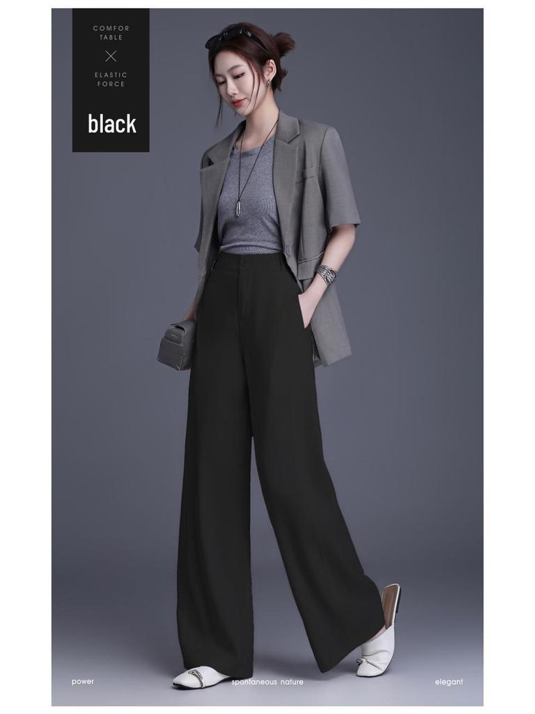 Women's 2026 High-Waisted Wide-Leg Lyocell Pants - Fashionable Loose-Fit Trousers with Elegant Drape