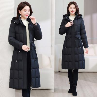 Plus Size New Slim Cotton-padded Jacket Thickened Western Style Loose Knee-length Cotton-padded Jacket Long Down Cotton-padded Jacket