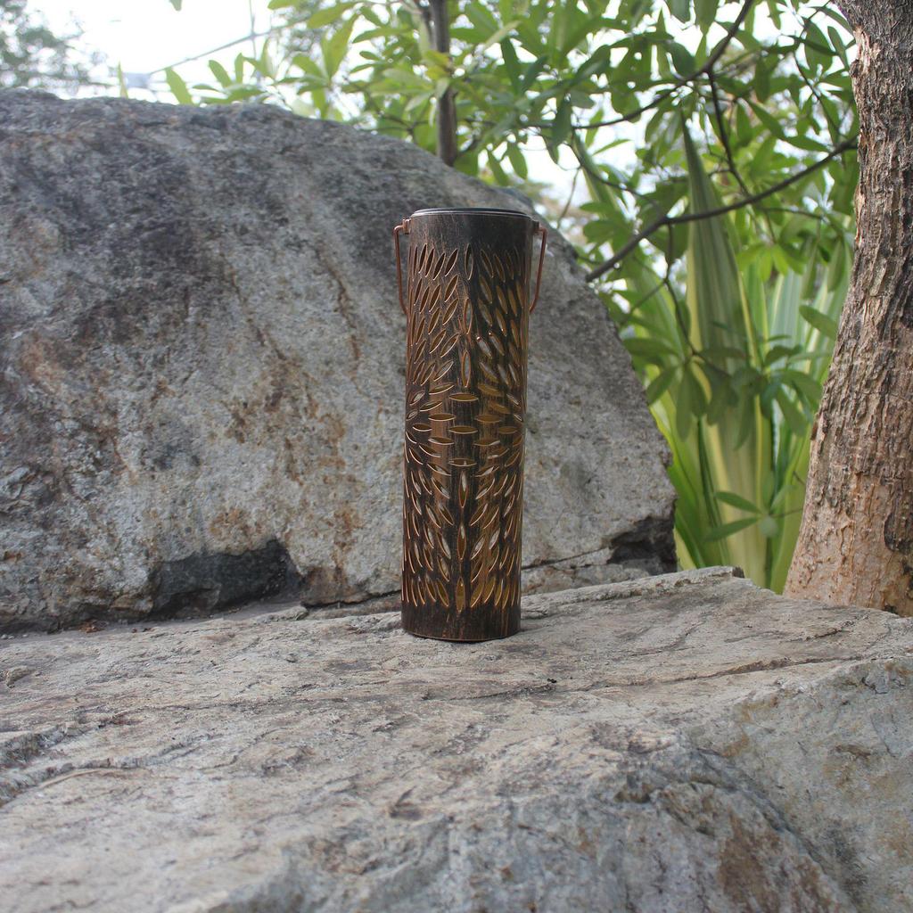 Solar-Powered Iron Lantern: Waterproof Garden Pendant Light for Outdoor Decoration