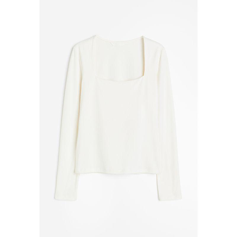 

HM Women s T-shirt Autumn Soft Comfort and Casual Square Collar French Style Long Sleeve Bottoming Shirt 1089811