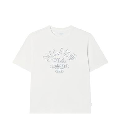 Fila Milano Series Versatile Trendy Casual Short Sleeve T-Shirt Men Tops F11M535101F-WT