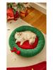 Christmas-Themed Semi-Enclosed Warm Pet Bed for Cats and Dogs