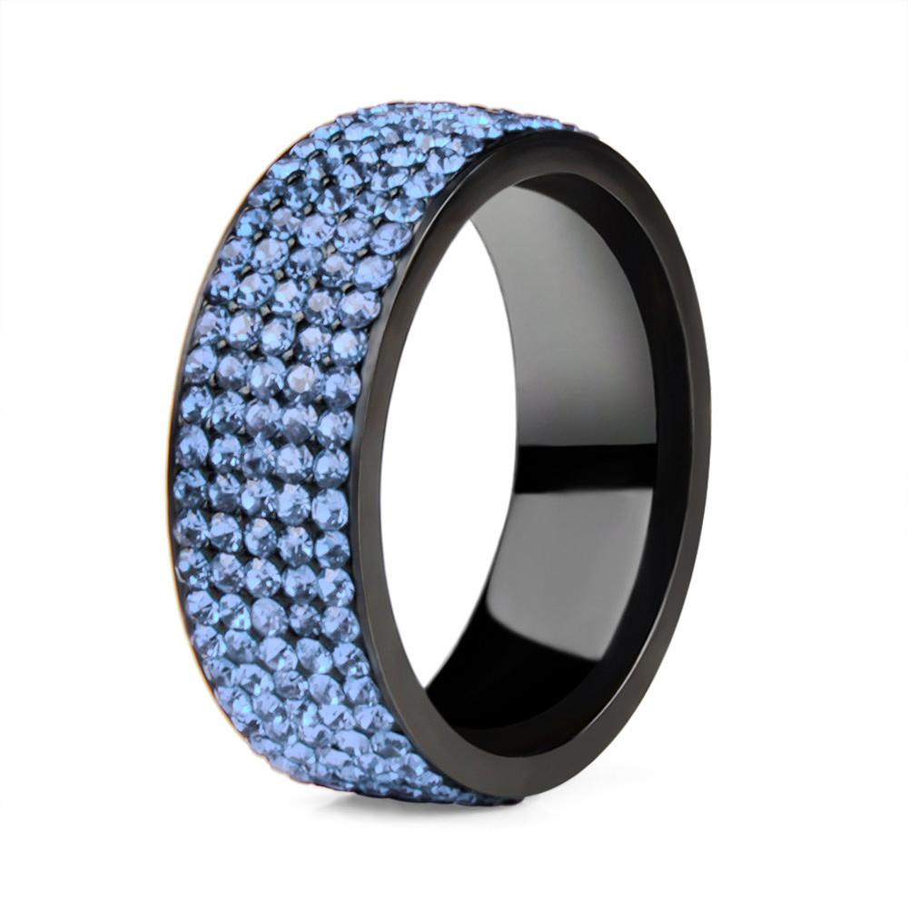 

Высокое качество, черное кольцо из нержавеющей стали в стиле панк-рок, мужское синее, красное, зеленое кольцо с кристаллами для женщин, обручальное кольцо, ювелирные изделия 6, 7, 8, 9, 10, 11 6 светло-синий
