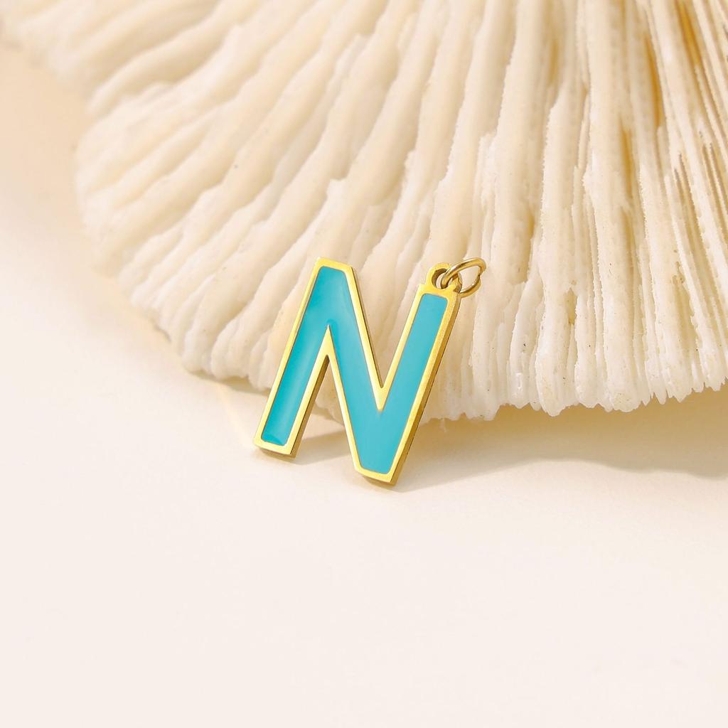 CARLIDANA Hot Sale New Style Hot Sale DIY Accessories Oil Drop Colorful Initial A -Z Letter Brand Stainless Steel Pendant Charms