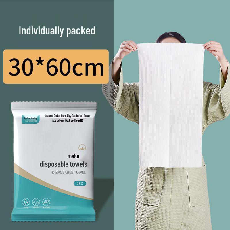 100 Large Disposable Compressed Bath Towels for Travel, Hotel, and Business Trips