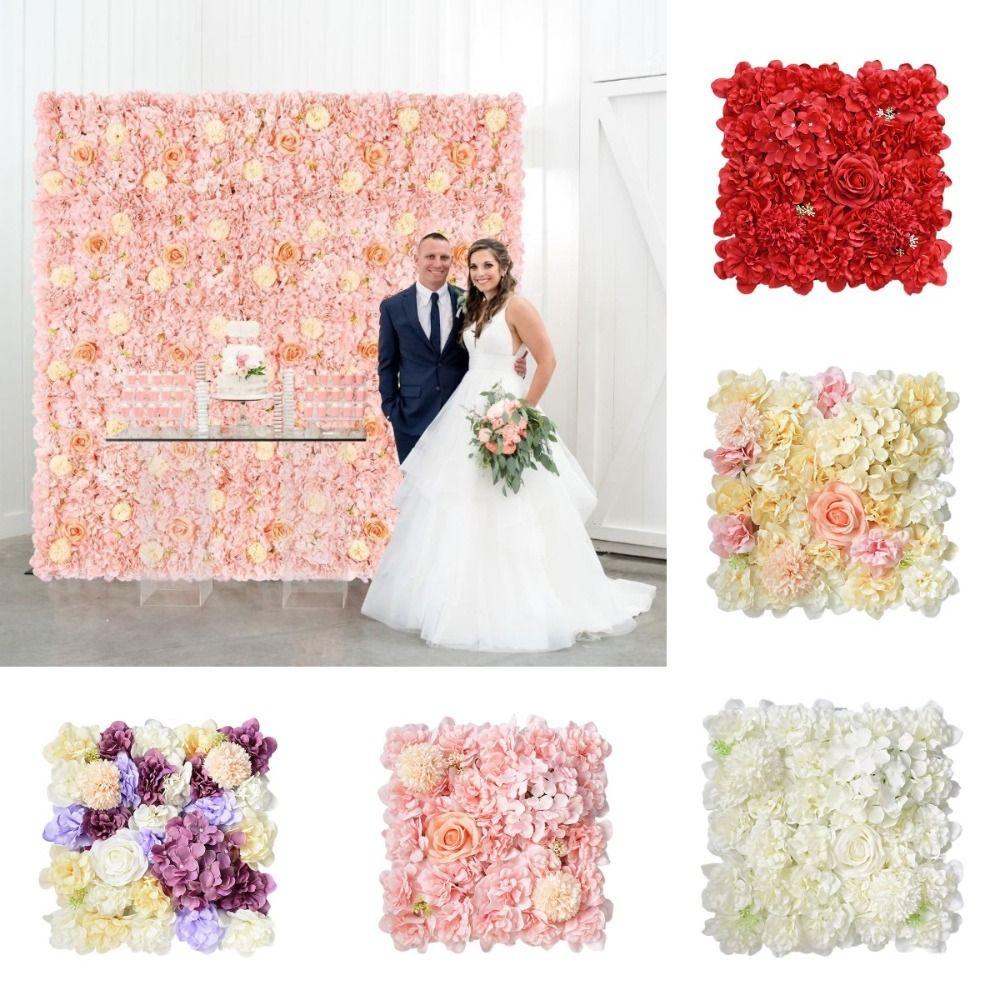 Handmade Artificial Flower Wall Panels Realistic Rose Wedding Background  Baby Shower