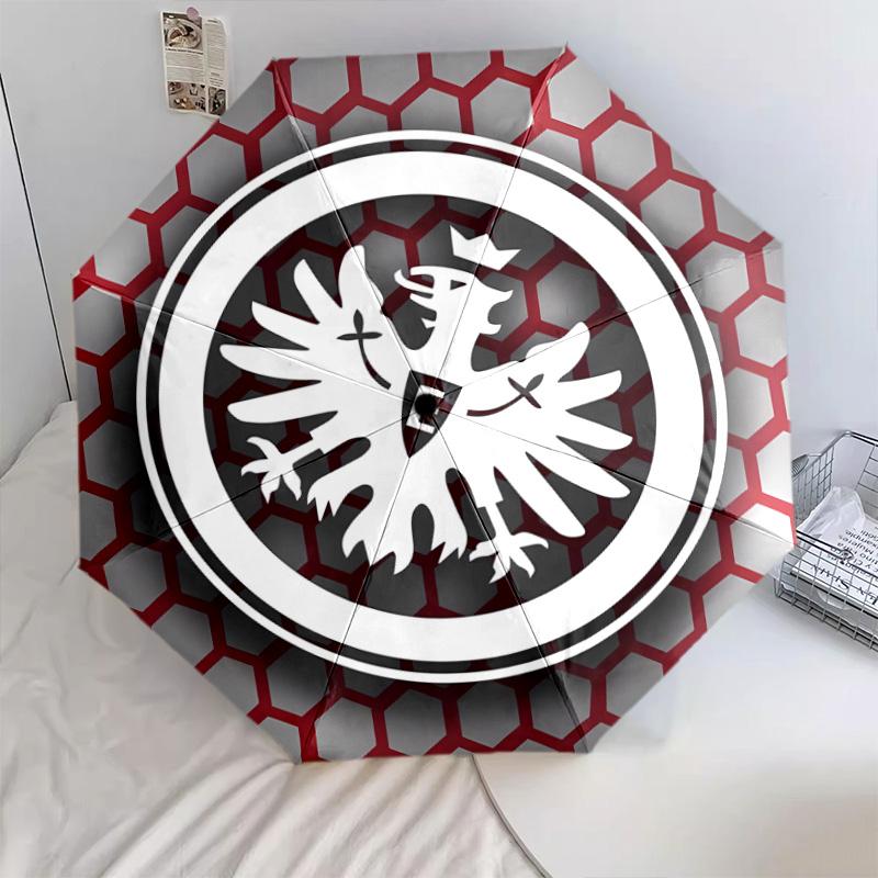 1 PC Automatic Folding Umbrella - Frankfurt Football Pattern Portable Foldable Design With 8 Ribs Christmas Birthday Gifts