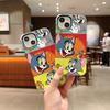 Double-layer Protective Phone Case with Tom and Jerry Cartoon Prints, Compatible with iPhone 7, 8, 11, 12, 13, 14, 15, 16 and 17 Pro Max Plus