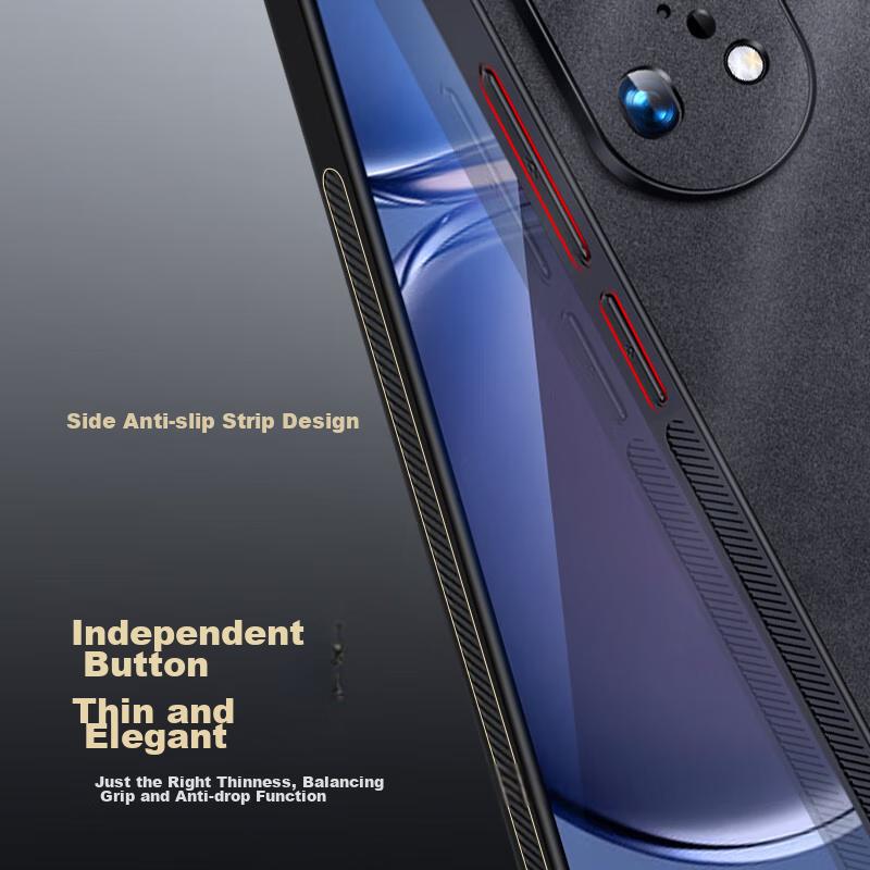 Huawei P50 Pro Phone Case, Shockproof, Full Lens Protection, Soft, Simple Luxury Outer Case, WoAnd Leather Case, Black