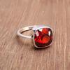 Cushon Cut Red Garnet 925 Sterling Silver Ring Jewelry, Handmade Red Garnet Ring
