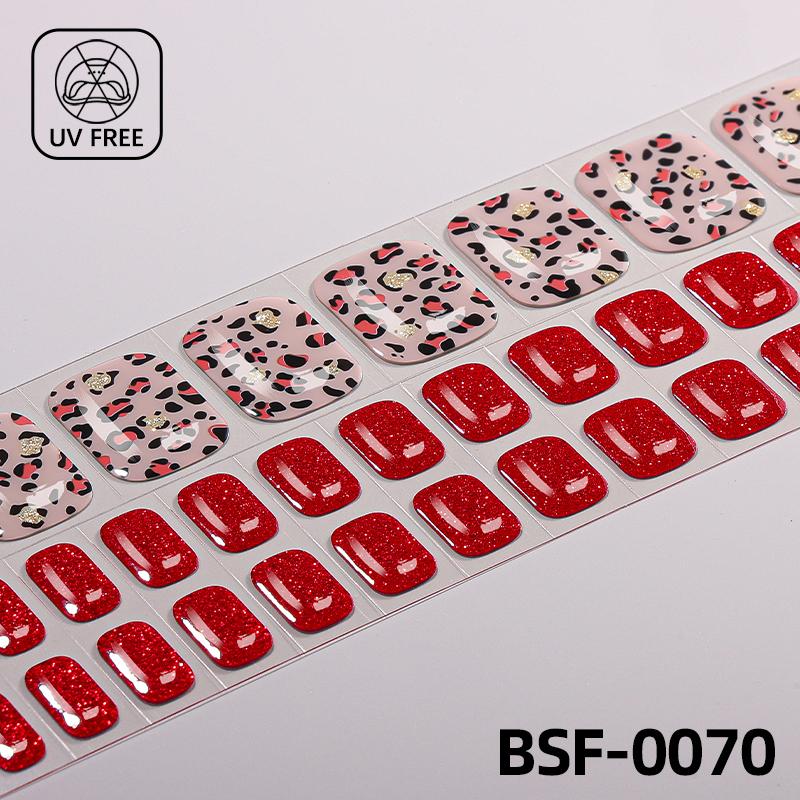 Popular Style New 3D Waterproof Nail Sticker Plastic UV Free Nail Wraps Toe Wraps