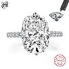 New Silver 925 Oval Real Moissanite Rings D Color Vvs1 8ct Women Wedding Luxury Diamond Rings Jewelry