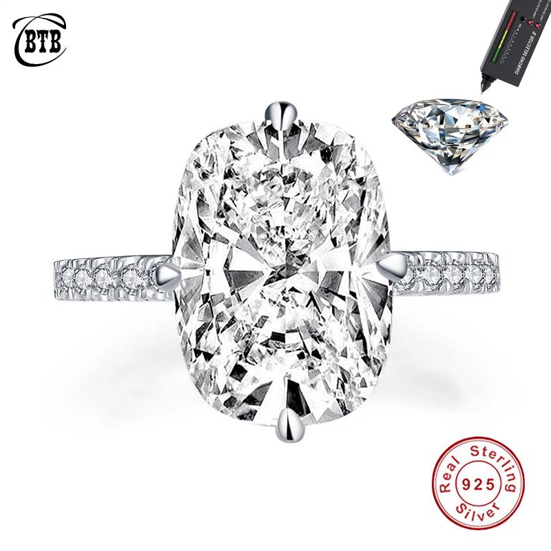New Silver 925 Oval Real Moissanite Rings D Color Vvs1 8ct Women Wedding Luxury Diamond Rings Jewelry