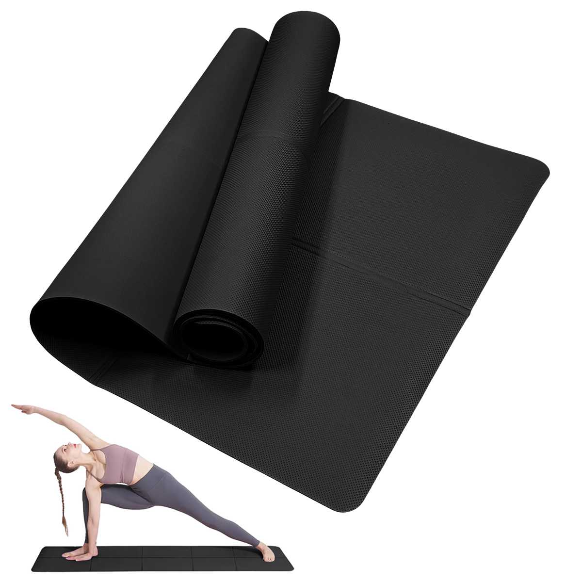 

Foldable Yoga Mat Black Eco Friendly EVA Folding Travel Fitness Exercise Mat 3/4/6mm Thicknesses for Yoga Floor Workouts 3mm чёрный