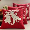 Red Throw Pillowcover INS Style Cushion Cover Soft Christmas Plush Pillowcase  Sofa/Bed